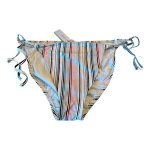 Addition Elle String Bikini Multi Striped Swim Bottom Bikini Separate 1X NEW